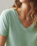 Women's Classic Cotton V-Neck Tee - Grayed Jade